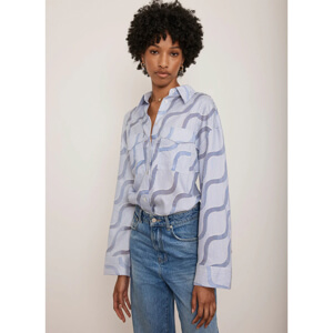 Mint Velvet Blue Stripe Jacquard Shirt